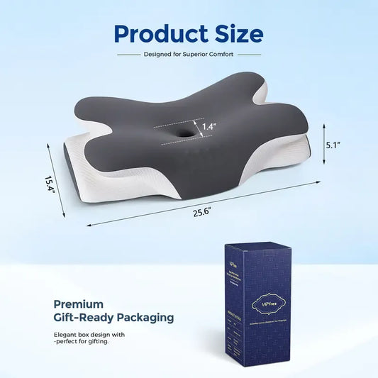 Cooling Memory Neck Pillow, Adjustable Ergonomic Memory Foam Neck Pillows, Cervical Support